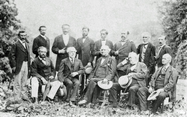 Lee with Peabody, Corcoran, and others at the Greenbrier in August, 1869